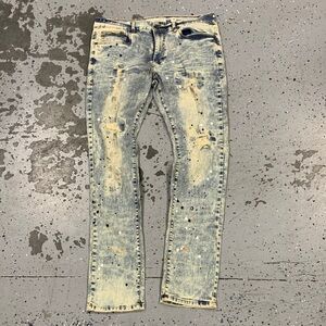 Distressed Blue Jeans